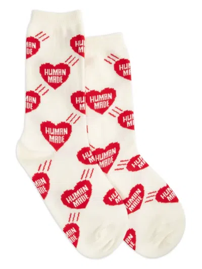 Human Made Heart-intarsia Socks In 白色