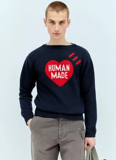 Human Made Heart Knit Sweater In Blue