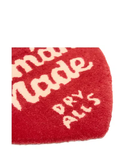 Human Made Heart Letter-embellishment Rug In Red