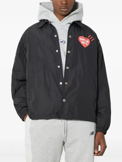 Human Made Heart-logo Coach Jacket In Black