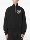 Human Made Heart-logo Half-zip Sweatshirt In Black