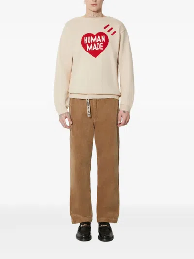 Human Made Heart-logo Jumper In Neutral