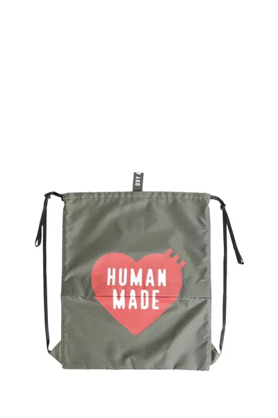Human Made Ripstop Heart-print Backpack In White