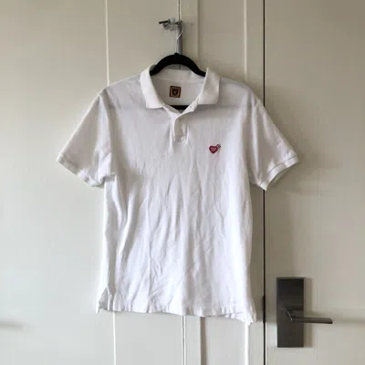 Pre-owned Human Made Heart Logo Polo In White