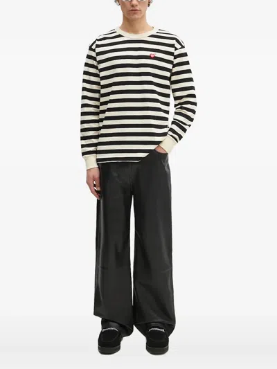 Human Made Heart-logo Striped Long-sleeve T-shirt In Black