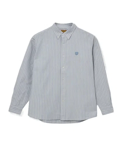 Human Made Heart-logo Striped Shirt In Blue