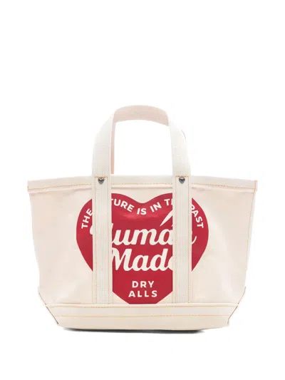 Human Made Heart-logo Tote Bag In White
