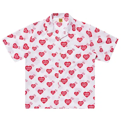 Pre-owned Human Made Heart Pattern Aloha Shirt 'white'