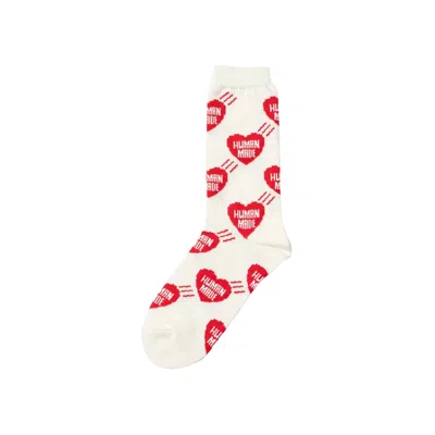 Pre-owned Human Made Heart Pattern Socks 'red'