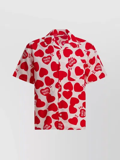 HUMAN MADE HEART PRINT SHORT SLEEVE BUTTON DOWN SHIRT