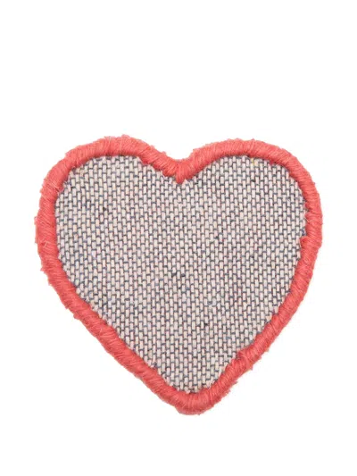 Human Made Heart Rug Coaster (12cm X 12cm) In Brown