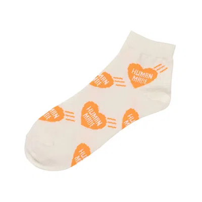Pre-owned Human Made Heart Short Socks 'orange' | Men's Size L