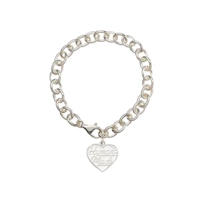 Pre-owned Human Made Heart Silver Bracelet 'black' | Men's Size Onesize