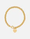 Human Made Heart Silver Bracelet In Gold