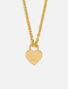 Human Made Heart Silver Necklace In Gold