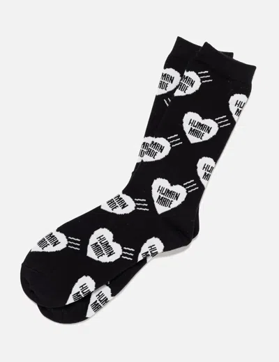 Human Made Heart Socks In Black/黑色/블랙/ブラック