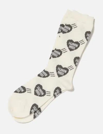 Human Made Heart Socks In Grey