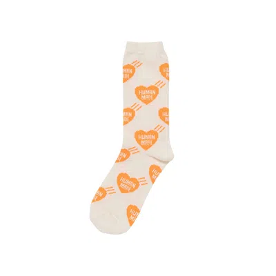 Pre-owned Human Made Heart Socks 'orange' | Men's Size L