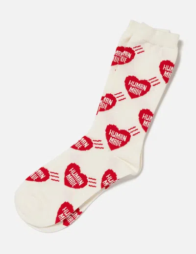 Human Made Heart Socks In White