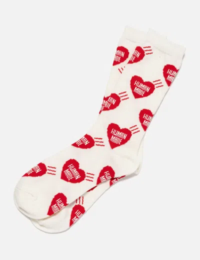 Human Made Heart Socks In White/白色/화이트/ホワイト