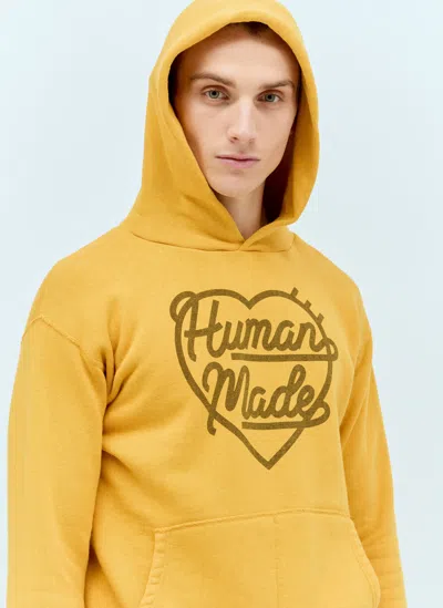 Human Made Heart Tsuriami Hooded Sweatshirt In Yellow