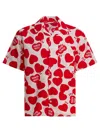 Human Made Heart Print Short Sleeve Button Down Shirt In Red
