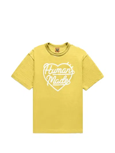 Human Made Heart-logo T-shirt In Yellow