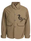 Human Made Duck-print Button-fastening Jacket In Brown