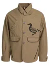 Human Made Duck-print Button-fastening Jacket In Brown