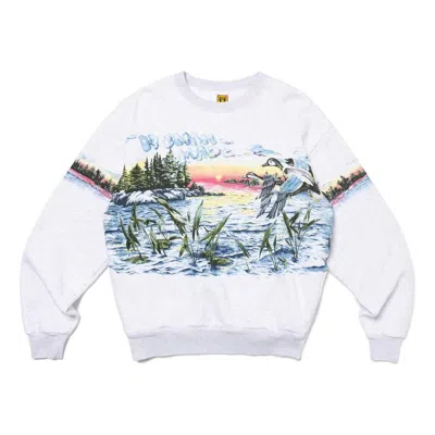 Human Made Hunting Sweatshirt 'grey' In White