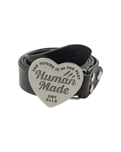 Human Made Kids' Leather Buckle Belt In Black