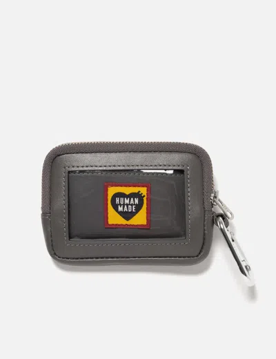 Human Made Leather Card Case In Grey/灰色/그레이/グレー