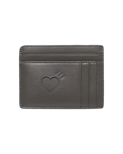 Human Made Kids' Leather Wallet In Gray