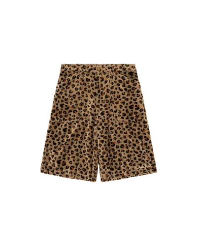 Human Made Kids' Leopard Shorts In Beige