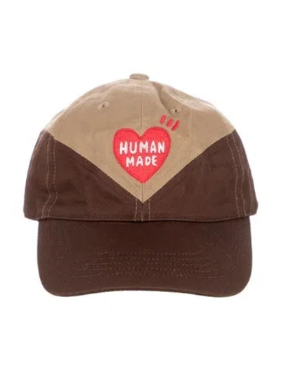 Pre-owned Human Made Logo Embroidered Baseball Cap In Brown