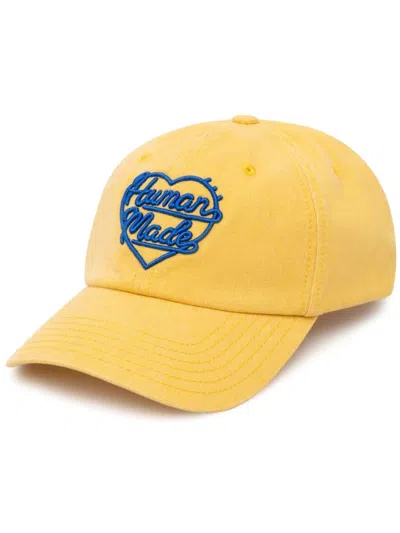 Human Made Logo-embroidered Cap In Yellow