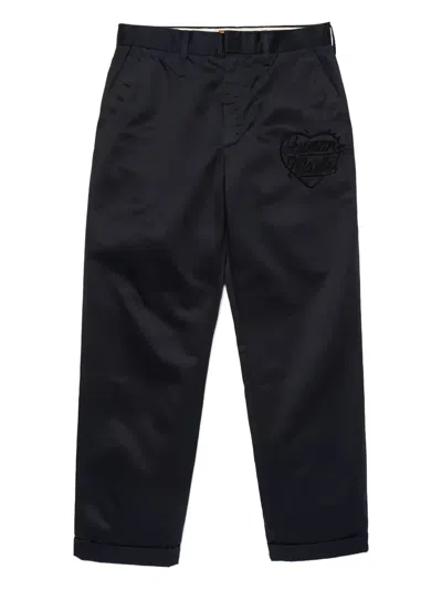 Human Made Logo-embroidered Trousers In Blue