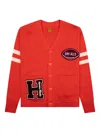 Human Made Logo-patch Cardigan In Red