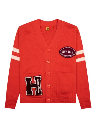 Human Made Logo-patch Cardigan In Red