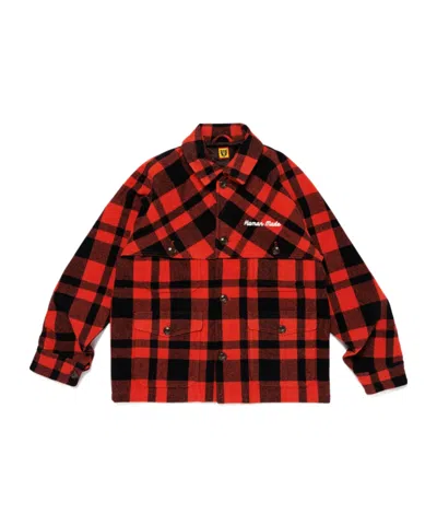 Human Made Logo Print Shirt Jacket In Red
