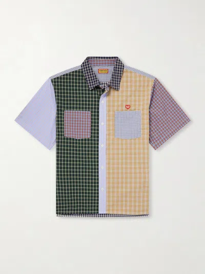 Human Made Logo-appliquéd Checked Cotton Shirt In Multi