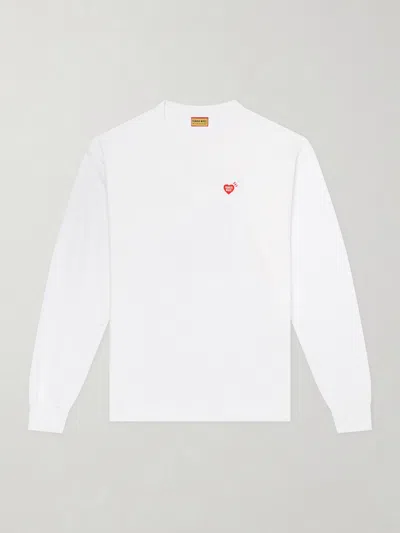Human Made Logo-appliquéd Cotton-jersey T-shirt In White