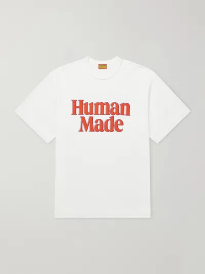 Human Made Logo-print Cotton-jersey T-shirt In White