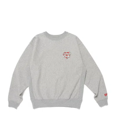 Human Made Logo-print Crewneck Sweatshirt In Gray