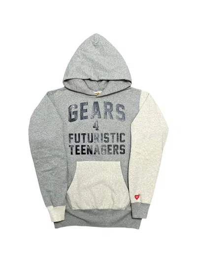 Human Made Logo-print Panelled Hoodie In Gray