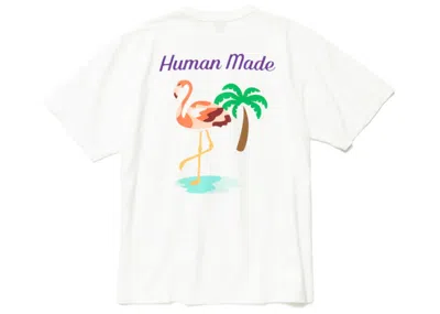 Pre-owned Human Made Men's  Flamingo Pocket T-shirt In White