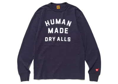 Pre-owned Human Made Men's  Graphic Long Sleeve T-shirt In Navy Blue
