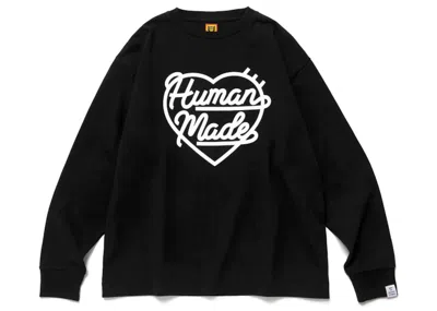 Pre-owned Human Made Men's  Heart Long Sleeve T-shirt In Black