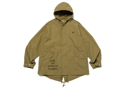Pre-owned Human Made Men's  Hooded Coat In Olivedrab Green