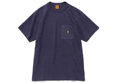 Pre-owned Human Made Men's  Human Logo #1 Pocket T-shirt In Navy Blue